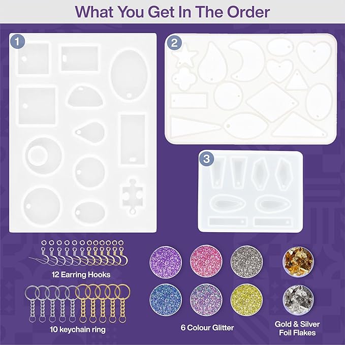 Beginner resin art kit components